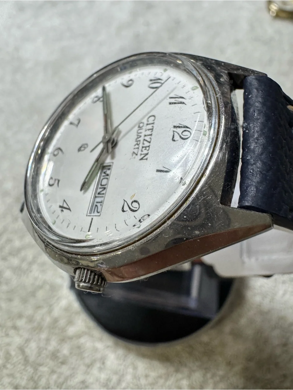 Citizen Silver Dial Watch with Black Strap